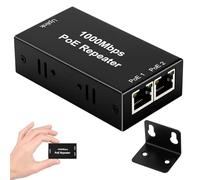 AOOSU Extender PoE a 2 Porte, Switch Ethernet 2 Porte, Ripetitore PoE IEEE802.3af/at (30 W) con 1000 Mbps, Fornisce Potenza Fino a 100 Metri, per Telecamera IP/Dispositivo Poe