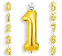 AOOSU Palloncini Compleanno Corona Oro 101 CM, Palloncino Numero 1, Foil Numeri, Giganti Palloncini Numeri, Decorazioni Festa Compleanno, Gonfiabili Pallone per Anniversario