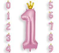 AOOSU Palloncini Compleanno Corona Rosa 101 CM, Palloncino Numero 1, Foil Numeri, Giganti Palloncini Numeri, Decorazioni Festa Compleanno, Gonfiabili Pallone per Anniversario