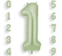 AOOSU Palloncini Compleanno Verde Oliva 101 CM, Palloncino Numero 1, Foil Numeri, Giganti Palloncini Numeri, Decorazioni Festa Compleanno, Gonfiabili Pallone per Anniversario