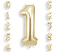AOOSU Palloncini Compleanno Viola 101 CM, Palloncino Numero “1”, Foil Palloncini Numeri, Giganti Numeri, Decorazioni Festa Compleanno, Gonfiabili Pallone per Anniversario (Oro chiaro)