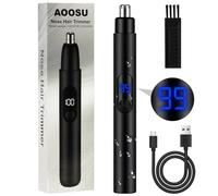 AOOSU Tagliapeli Naso e Orecchie Impermeabile, Professionale Indolore Agliacapelli Per Peli Di Orecchie e Naso Ricaricabile USB, Rasoio Per Peli Del Naso Precisione, Facile da Pulire Per Uomo e Donna