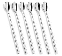 AOOSY Confezione da 6 cucchiai Latte Manico lungo in acciaio inox Miscelazione Ice Cream Agitatore Cucchiaio ideale per caffè freddo Tè freddo Tè Shake gelato Sunde Cool Drinking