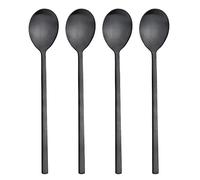 AOOSY Cucchiai da zuppa in acciaio inox, 4 cucchiai coreani da 20,5 cm, per la cucina domestica o il ristorante (nero)