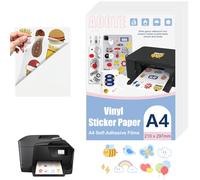 AOOTE 12 Fogli Carta Adesiva Stampabile, 297 x 210mm A4 di Carta Adesiva Trasparente Stampabile, Impermeabile Pellicola Adesiva Trasparente, per Stampanti Laser e a Getto D'inchiostro