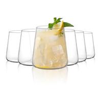 AOOTE Bicchieri Acqua Succo Highball Vetro, Bicchiere Long Drink Set 6, 450 ML, Bicchieri Acqua Succo Tumbler Vetro, Bicchiero Acqui Vetri Moderni, Ldeale per La Casa, Ristorante e Ricevimenti