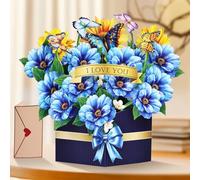AOOTE Biglietto Fiore Pop-Up, Biglietto Regalo 3D per Un Compleanno, Biglietti di compleanno per donne, Biglietto di Compleanno per Genitori, Amici e Innamorati con Busta