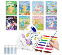 AOOTE Dipingi con Libri Ad Acqua per Bambini Piccoli, 16 Pezzi Libro Di Pittura Ad Acqua per Bambini, con 16 Penna Acqua, Premi In Classe, Regali Di Compleanno e Halloween, Ragazze e Ragazzi