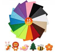 AOOTE Fogli Autoadesivi in Feltro,Set da 15 Fogli di Feltro 20x30cm Pannolenci Colorati 2mm Feltro Colorato,Pannolenci Colorati Morbido Lavori Fai da Te,Cucito Patchwork,Artigianato,Decorazioni