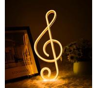 AOOTE Insegna al Neon LED, Targa al neon con nota musicale, Luce a LED Alimentata a Batteria/USB, LED Insegna con Luce al Neon, Kids Room Party Festive Decor Luci al Neon