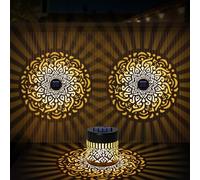 AOOTE Lanterna Solare da Giardino Esterni, 2 Pezzi Solari da Giardino in Metallo, IP65 Impermeabile Lanterne Solari da Esterno, per Patio, Prato, Festa, Terrazza, Natale, Orientale Decorazione