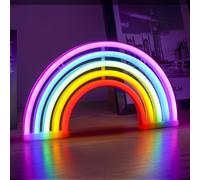 AOOTE Luci al Neon Led Arcobaleno Night Lights, Led Luci al Neon Nuvole Alimentazione a Batteria o USB, LED Insegna con Luce al Neon, Kids Room Party Festive Decor Luci al Neon