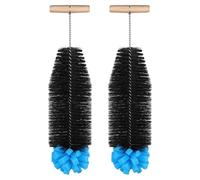 AOOTE Spazzole per Bottiglie, 2 Pezzi Scovolino per Borracce da 33cm, Spazzola Bottiglie in Nylon, con Spugna Morbida e Manico in Legno, per Pulire Senza Graffi Bottiglia in Vetro Sodastream, Blu