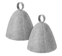 AOOTUERL Cappello da sauna, 2 pezzi, berretto ergonomico in feltro per sauna per donne e uomini, cappello da vapore, cappello da bagno russo in feltro, accessori per bagno a vapore, poggiatesta in