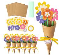 AOOTUERL Kit Artigianale di Fiori per Bambini, 1 Set Kit Per La Produzione Di Fiori Per Bambini, Fai da Te Lavoretti Creativi Giocattolo Regalo per Ragazze, per Bambini dai 6 7 8 9+ Anni