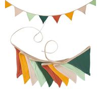 AOOTUERL Striscione triangolare in tessuto, 2,6 m, riutilizzabile, in cotone, doppio lato, striscione triangolare per la decorazione del letto della casa, per ragazze e ragazzi, decorazione per baby