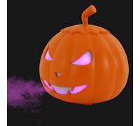 AOOUNGM Macchina per il fumo di zucca per Halloween, secchio di zucca con 12 luci LED, mini macchina per la nebbia per Halloween, secchio di zucca per decorazioni, feste, oggetti di scena