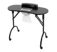 AOOUNGM Tavolo per manicure con aspirazione, tavolo per unghie pieghevole con aspirapolvere e griglia di sicurezza, per la cura delle unghie senza polvere, 90 x 72 x 40 cm (nero)