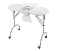 AOOUNGM Tavolo per manicure con aspirazione, tavolo per unghie pieghevole con sacchetti per aspirapolvere e griglia di sicurezza, per la cura delle unghie senza polvere, 90 x 72 x 40 cm (bianco)