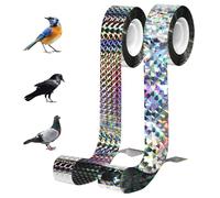AOOWU 100m x 2,4cm Uccello Nastro Repellente, 2 Rotoli Nastro Repellente Antiuccelli Riflettente, Dissuasori per Piccioni e Uccelli, per Proteggere Balcone Orto Piante, Giardini, Frutteti