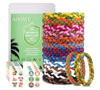 AOOWU 12 Pezzi Braccialetto Antizanzare, Braccialetto repellente per zanzare con 72 Pacchetto Antizanzara Adesivi, Antizanzara Bracciali Patches Deet-Free, Sicuro Non Tossiche, per Bambini Adulti
