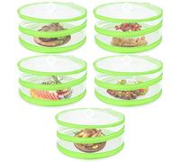 AOOWU 5 Pezzi Coperture Antimosche Pop-up, Coprivivande a Rete Pieghevole, Copri Cibo da Mosche Riutilizzabili, Anti Insetti Copri Alimenti per Cibo, Frutta, Barbecue, l'Esterno (34 x 16 CM)