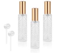 AOOWU Atomizzatore di Profumo, 3 Pezzi 12ml Portaprofumo da Viaggio, Ricaricabile Vetro Nebulizzatore Profumo, Mini bottiglia spray portatile, per Viaggiare, Festa, Vita Quotidiana