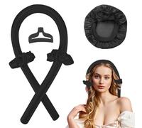 AOOWU Bigodino Lungo Per Boccoli, 6 Pcs Set Arricciacapelli con Cuffia da Notte, Maschera per Gli Occhi Federa e 2 Fascia per Capelli, Fascia Bigodino in Raso Senza Calore, per Capelli Medi Lunghii