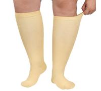 AOOWU Calze a Compressione Graduata da Uomo e Donna, 1 Paia Calzini Contenitivi Taglie Forti Obesi, Polpaccio Oversize Gambaletti 20-30mmHg per Vene Varicose Circolazione Gravidanza Running Ciclismo