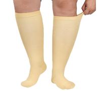 AOOWU Calze a Compressione Graduata da Uomo e Donna, 1 Paia Calzini Contenitivi Taglie Forti Obesi, Polpaccio Oversize Gambaletti 20-30mmHg per Vene Varicose Circolazione Gravidanza Running Ciclismo