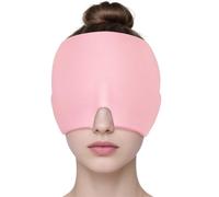 AOOWU Cappello per Emicrania, Cappello Mal di Testa Gel Ghiaccio, Fascia Mal di Testa, Confortevole Cuscinetti Terapia Caldo/Freddo per Alleviare L'emicrania, Occhi Gonfie e Sinus Stress