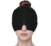 AOOWU Cappello per Emicrania, Cappello Mal di Testa Gel Ghiaccio, Fascia Mal di Testa, Confortevole Cuscinetti Terapia Caldo/Freddo per Alleviare L'emicrania, Occhi Gonfie e Sinus Stress