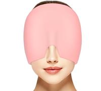 AOOWU Cappello per Emicrania, Riutilizzabile Cappuccio per Mal di Testa Gel Ghiaccio, Confortevole Cuscinetti Terapia Caldo/Freddo per Alleviare L'emicrania e Sinus Stress, Avvolgimento di 180°