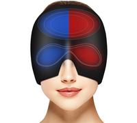 AOOWU Cappello per Emicrania, Riutilizzabile Cappuccio per Mal di Testa Gel Ghiaccio, Confortevole Cuscinetti Terapia Caldo/Freddo per Alleviare L'emicrania e Sinus Stress, Avvolgimento di 360°