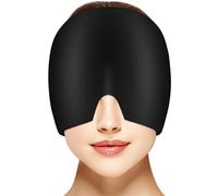 AOOWU Cappello per Emicrania, Riutilizzabile Cappuccio per Mal di Testa Gel Ghiaccio, Confortevole Cuscinetti Terapia Caldo/Freddo per Alleviare L'emicrania e Sinus Stress, Avvolgimento di 180°