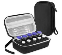 AOOWU Custodia Organizer per Flaconi di Insulina da 1-10 ml a 10 Scomparti | Custodia Organizer per Flaconi di Peptidi da 1-10 ml, Custodia e in Fiale Scomparti per Insulina, per Casa e Viaggio, Nero