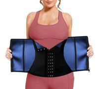 AOOWU Fascia Addominale Dimagrante, Regolabile Cintura Dimagrante Addominale con 3 File di Ganci Allenamento, Waist Trainer Belt Uomo Donna con cerniera, Fascia Sauna Accelerare Combustione dei Grassi