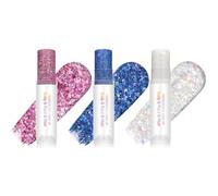 AOOWU Gel Glitter per Viso e Corpo, 3PC Body Glitter Gel, Trucco per Carnevale, Chunky Glitter Decorazione per Musica, Festival, in Maschera(SET C)