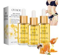 AOOWU Gocce per Ombelico Al Veleno D'api, 3 Bottiglie Gocce Dell'ombelico, 30ml Olio Di Veleno D'api, Drenaggio linfatico, Rassodante e Modellante, Nutrire Il Corpo