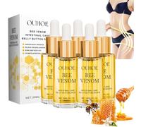 AOOWU Gocce per Ombelico Al Veleno D'api, 5 Bottiglie Gocce Dell'ombelico, 30ml Olio Di Veleno D'api, Drenaggio linfatico, Rassodante e Modellante, Nutrire Il Corpo