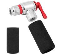 AOOWU Gonfiatore di CO2, Pompa CO2 Compatibile con Valvola Presta e Schrader, Leggero Pompa ad Aria CO2 con 2 Manicotto Isolato, per Pneumatici da Bicicletta per Bici e Mountain Bike (No Cartucce CO2)