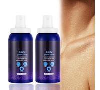 AOOWU Lacca Brillantini per Capelli, 2PCS Spray Glitterato per Viso e Corpo Make up, Glitter Capelli per Carnevale Halloween Natale Club Mascherata Feste, 60ML