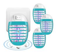 AOOWU Lampada Antizanzare Elettrica, 4 Pack Zanzariera Elettrica con Luce UV, Insetticida Lampade Zanzariere per Casa Giardino Interno Esterno Cucina Soggiorno, per Insetti Zanzare, Mosca, Falene