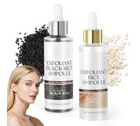 AOOWU Peel Shot Glow Fiala di Riso Duo, 2pcs 100ml Fiala di Riso Bianco e Nero, Riso Bianco e Nero Come Esfoliante, Apertura Dei Pori, Peeling Delicato, Rimuove Cellule Morte Della e Punti Neri