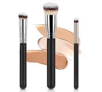 AOOWU Pennello per Correttore, 3 Pezzi Pennello per Blush e Contouring Pennello per Cipria Super Morbido, Pennello Fondotinta Pennelli Viso Make Up per Lucidare, Contouring, Arrossire, Illuminante
