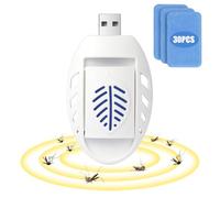 AOOWU Portatile Repellente per Insetti, 30 Pezzi Piastrine Antizanzare, USB Mosquito Killer Repeller, Elettrico per zanzare Sicurezza, Summer Sleep Repellente Fa Un'escursione All'aperto All'aperto