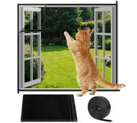 AOOWU Rete per Gatti Balcone, Rete Gatti Balcone, Autoadesiva Maglia, con 1 Pezzi un Rotolo di Hook & Loop Fastener, Adatto a Soggiorni, Camere da Letto, Negozi per Animali（100 * 130CM）