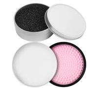 AOOWU Sapone Pennelli per la Pulizia, 2PCS Pulizia Pennelli Trucco, Detergente Pennelli con Sapone Solido e Spugna per la pulizia, Rimuove Il Colore Delle Ombre dai Pennelli