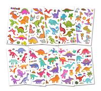 AOOWU Tatuaggi Temporanei per Bambini, 100+ Styles Brillante Dinosauro Tatuaggi Finti Modello, Cartoni Tatuaggi Temporanei Set per Ragazza Bambini Adulti Festa Compleann Regalo Giocattolo (C)