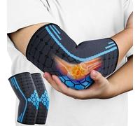 AOOWU Tutore Epicondilite Gomito, 2 pezzi Elastica Tutore Gomitiere, Fascia Supporto Gomiti durante, per Epicondilite, Tendinite, Gomito del Tennista, Golfista, Sport, Bodybuilding, Unisex Uomo-Donna